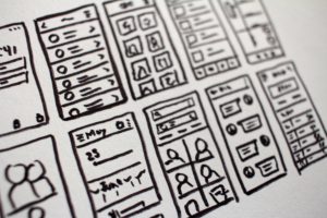 App development layout doodles.